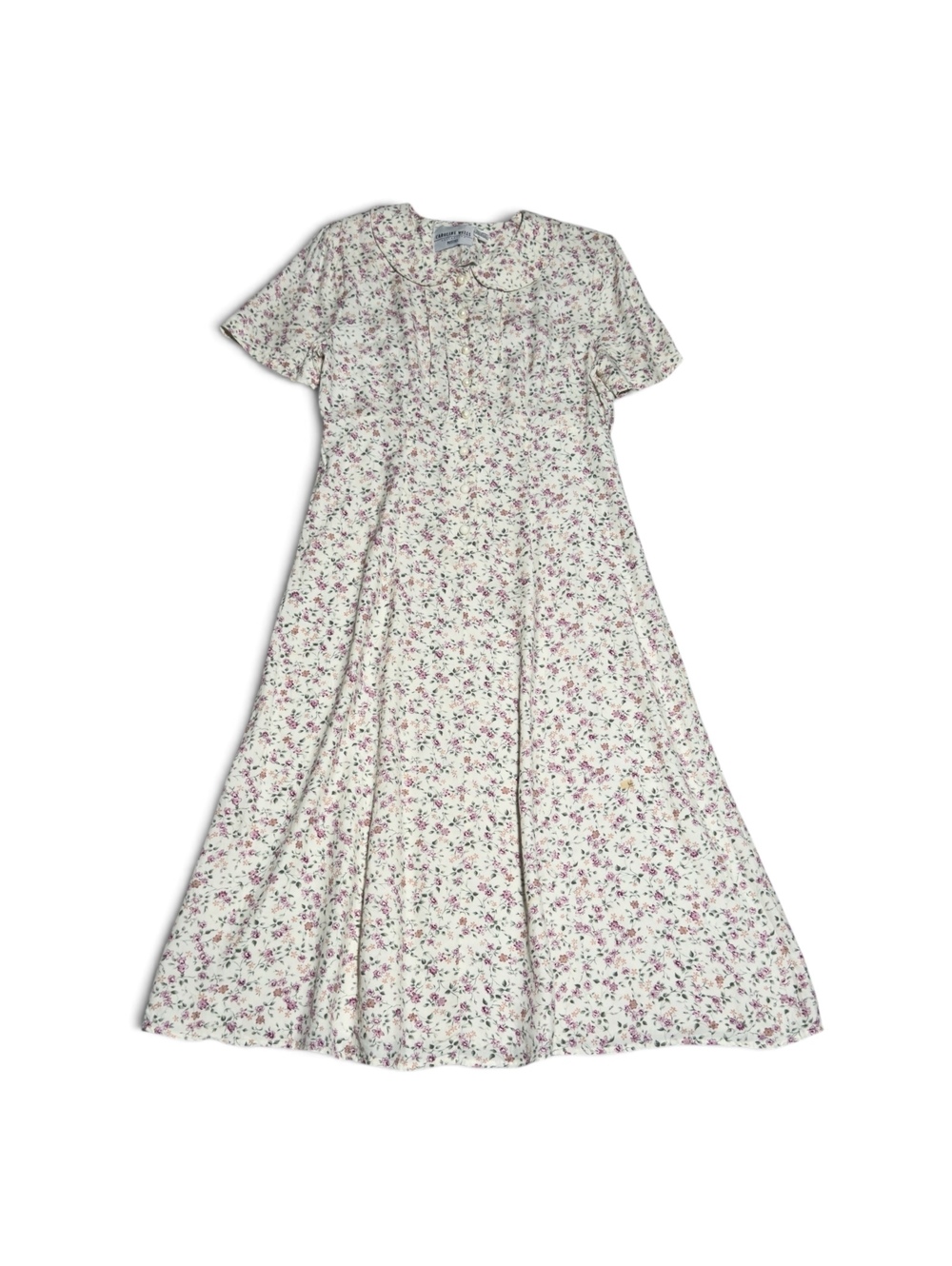 Vintage Caroline Wells Collection Petites Floral Rayon Dress Size 8